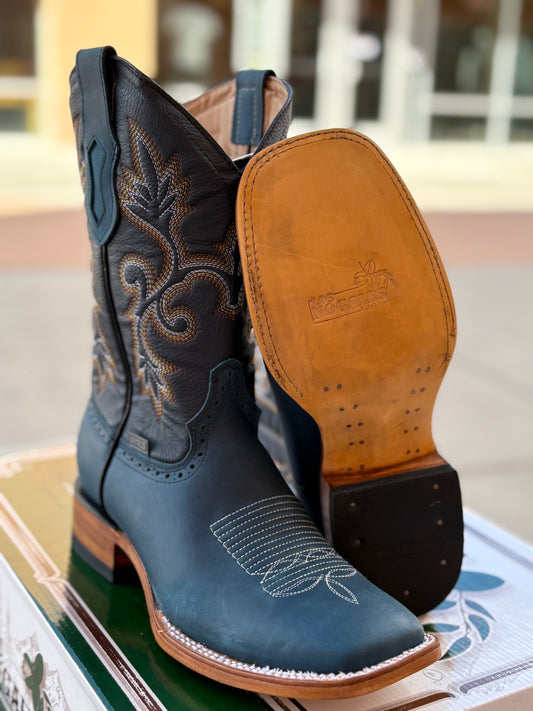 Blue Leather Boot