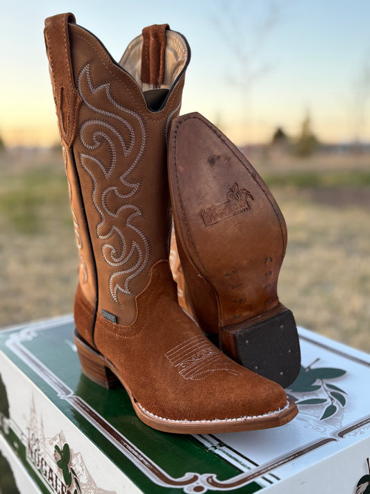Women's Camel Brown Suede Boot (J toe)