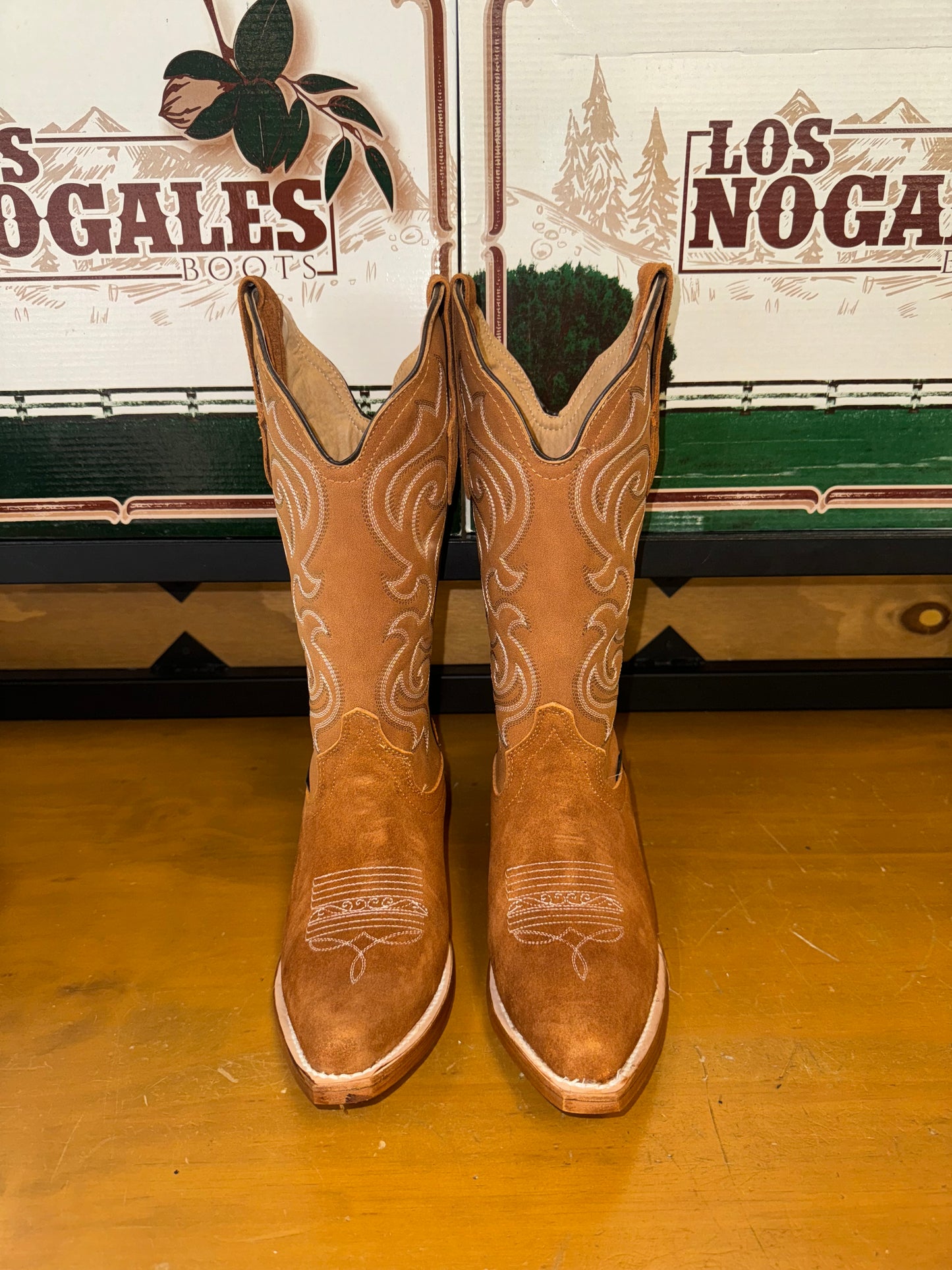 Women's Camel Brown Suede Boot (J toe)