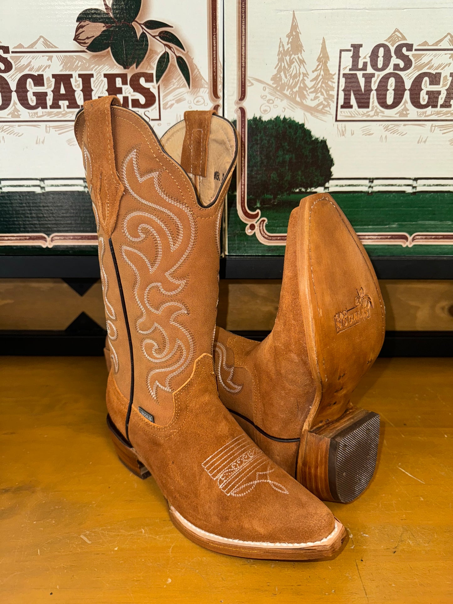 Women's Camel Brown Suede Boot (J toe)
