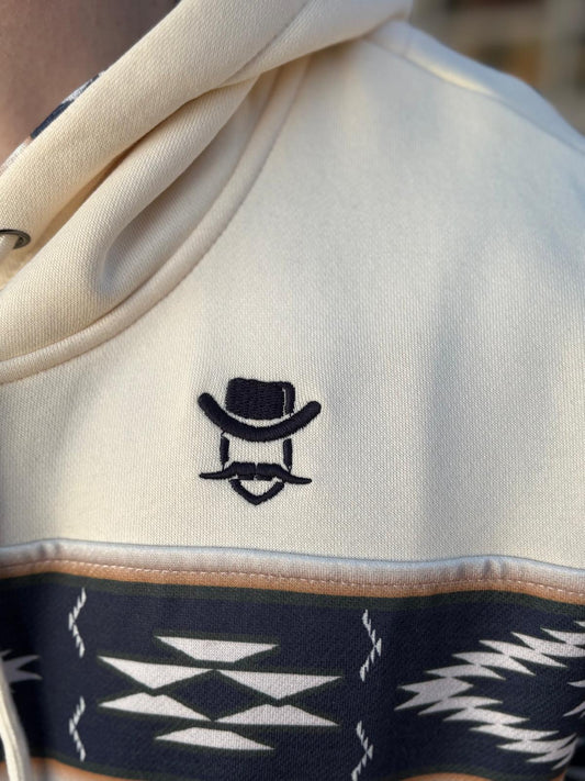 El OK Corral White Aztec Pullover Hoodie