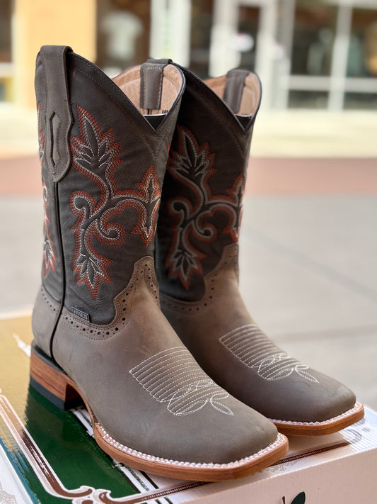 Grey Leather Boot