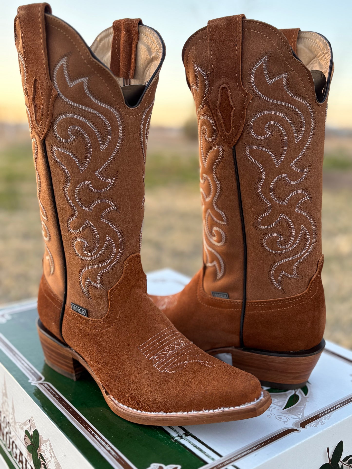 Women's Camel Brown Suede Boot (J toe)