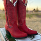 Women's Red Leather Boot (J toe)