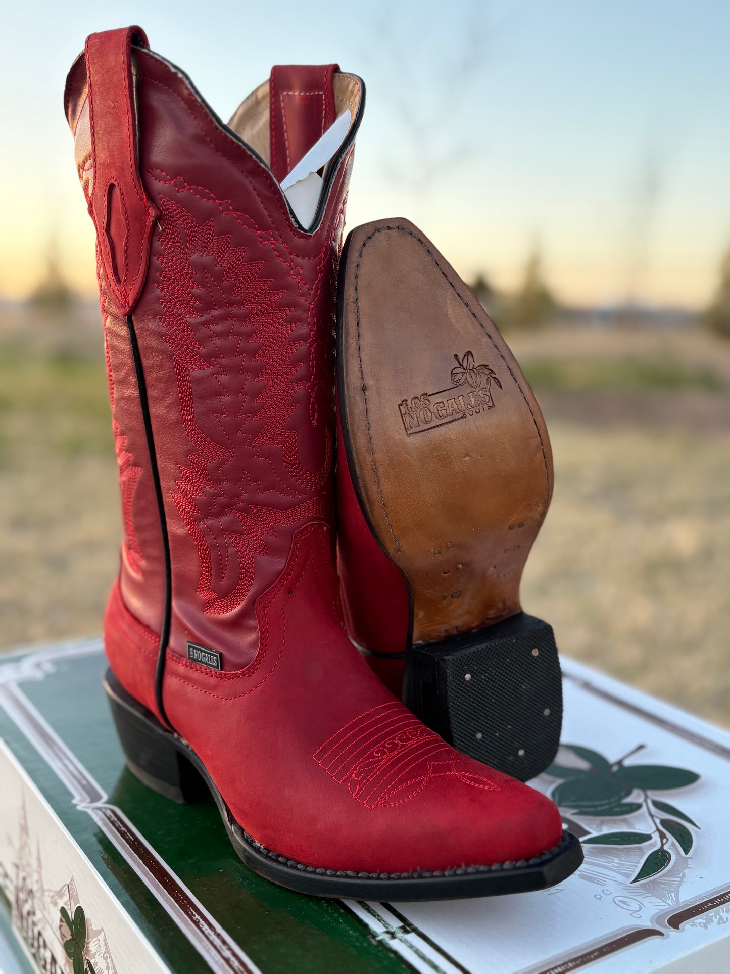 Women's Red Leather Boot (J toe)