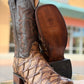 Handcrafted Pirarucu Fish Skin Leather Boots - Mocha