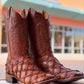 Handcrafted Pirarucu Fish Skin Leather Boots - Cognac