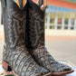 Handcrafted Pirarucu Fish Skin Leather Boots - Grey