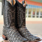 Handcrafted Pirarucu Fish Skin Leather Boots - Grey