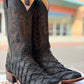 Handcrafted Pirarucu Fish Skin Leather Boots - Black