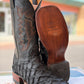 Handcrafted Pirarucu Fish Skin Leather Boots - Black