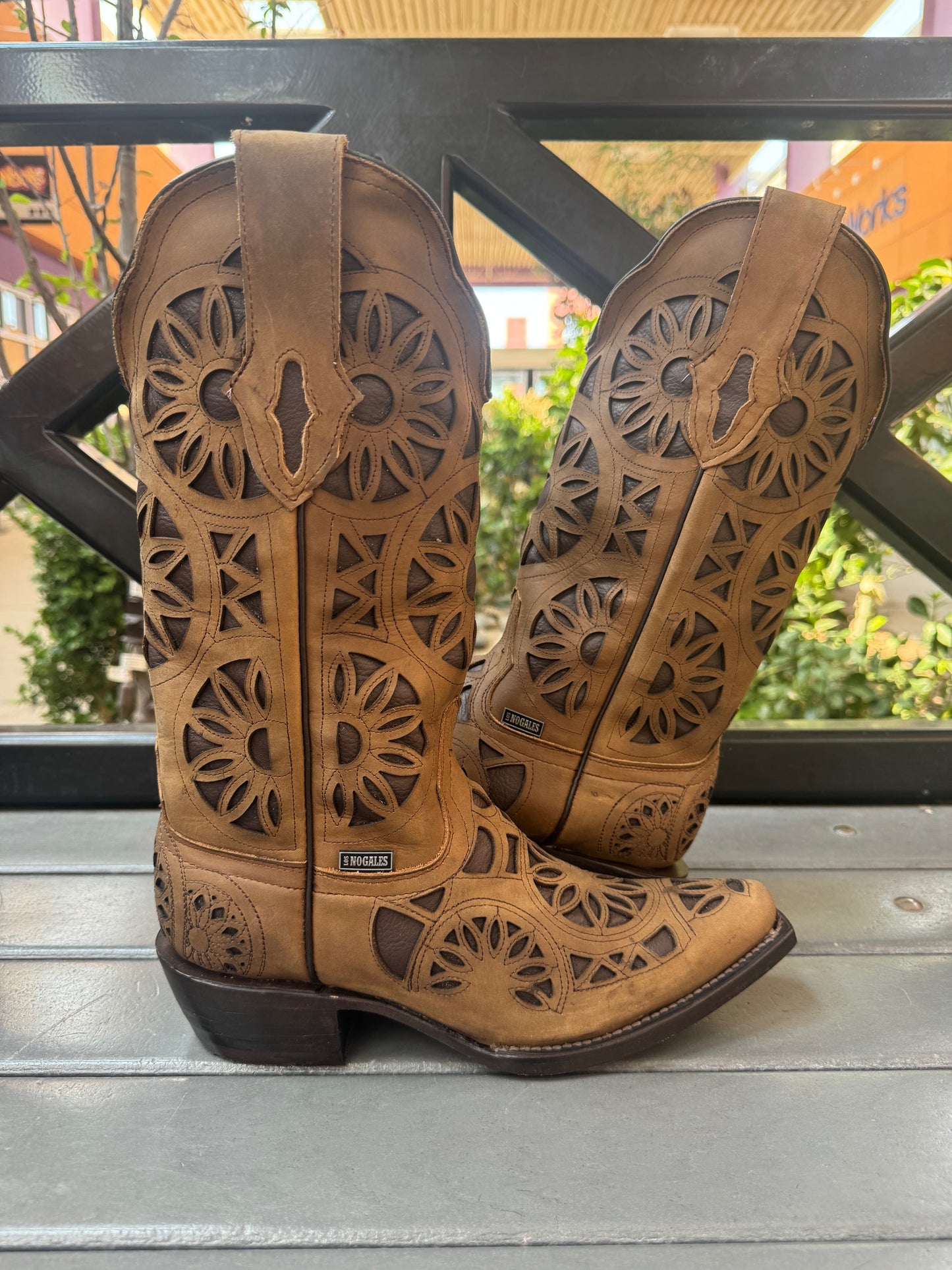 Women's Brown Laser Cross (J toe)