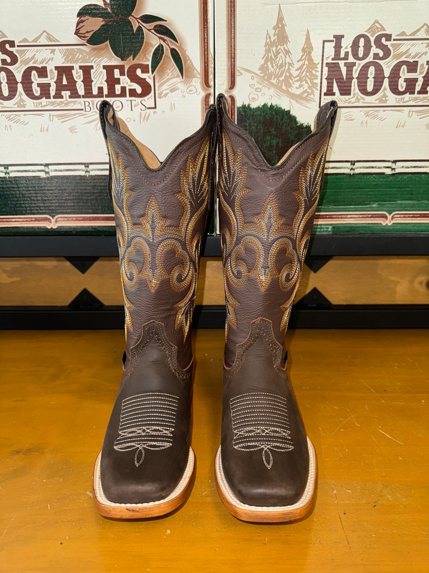 Women's Dark Brown Leather Boot (Square toe)