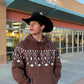 EL OK CORRAL Western Aztec Print Pullover Hoodie