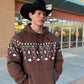 EL OK CORRAL Western Aztec Print Pullover Hoodie