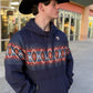 El OK Corral Navy Aztec Pullover Hoodie