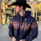 El OK Corral Navy Aztec Pullover Hoodie