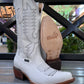 Women's White Leather Boot (J toe)