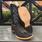 Black Leather Bull Neck Boot