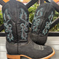 Black Leather Bull Neck Boot